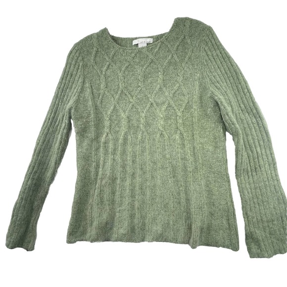 Lucy & Laurel Angora Rabbit & Lambswool Blend Sweater‎ Womens Size Large Soft - Picture 1 of 16